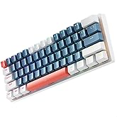 Machenike K500-B61 Mini Teclado Mecânico Formato 60% com Fio, Teclas Removíveis, Retroiluminação RGB, 61 Teclas para Jogos.
