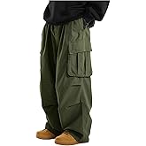 ZAFUL Men's Baggy Cargo Pants Casual Drawstring Loose Fit Hip Hop Pants Flap Pockets Trousers for Streetwear