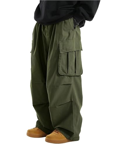 Verdusa Men's Drawstring Waist Pocket Side Loose Cargo Pants Baggy
