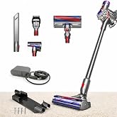 Dyson V8 Absolute Cordless Vacuum Cleaner, HEPA Filter, Rotating Brushes, Bagless, Battery Operated, Up to 40 Min Runtime, Silver, with 5AVE Microfiber Cloth