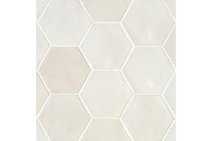Bedrosians Celine 4" Hexagon Glossy Porcelain Floor & Wall Tile, White (50-Pack, 4.68 SF)