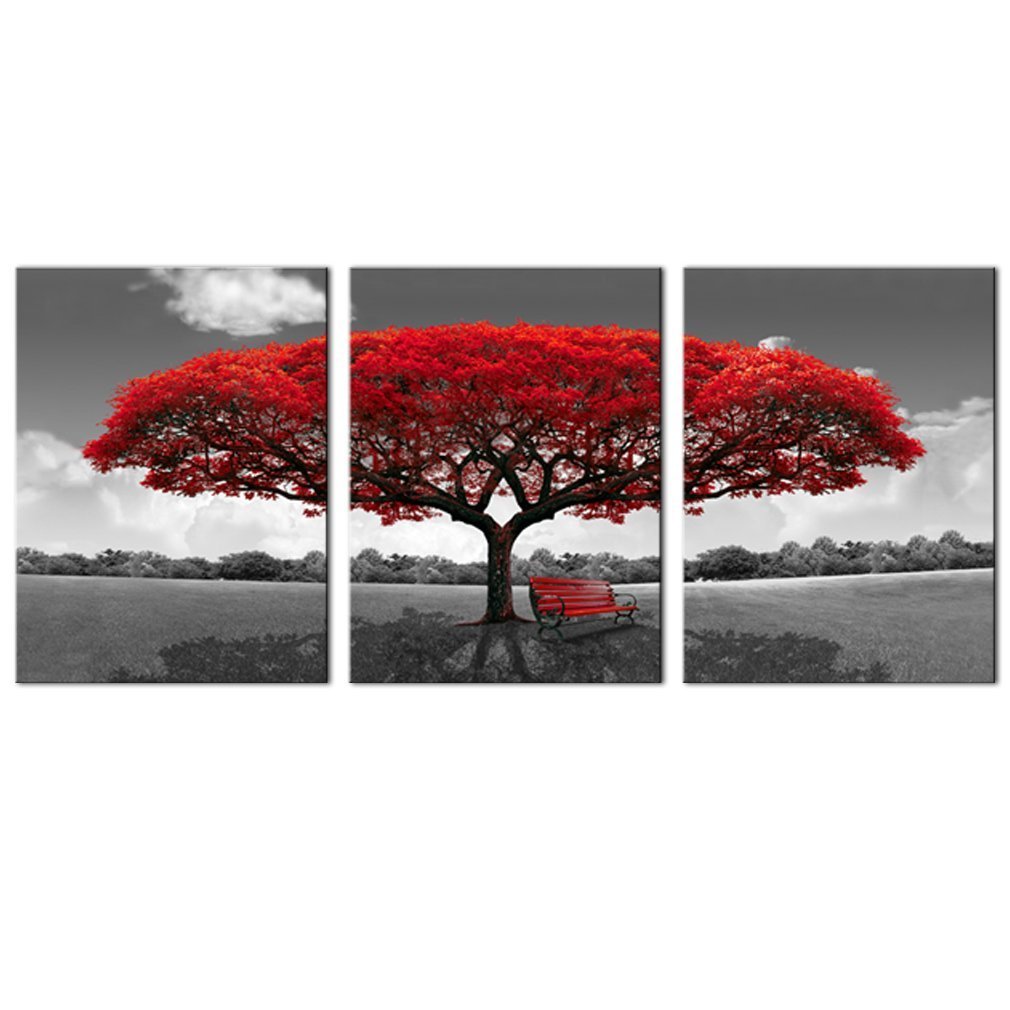 Amosi Art 3 Panels Canvas Wall Art Tree Picture Printed on Canvas