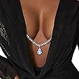 Rhinestone Bra Body Chain Jewelry Crystal Waterdrop Tassel Nipple Chain Rhinestone Non Piercing Nipple Jewelry Sexy Lingerie Chest Body Accessories Jewelry for Women