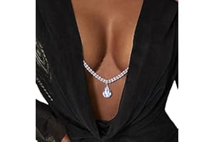 RIYMUSRY Rhinestone Bra Body Chain Jewelry Crystal Waterdrop Tassel Nipple Chain Rhinestone Non Piercing Nipple Jewelry Sexy Lingerie Chest Body Accessories Jewelry for Women