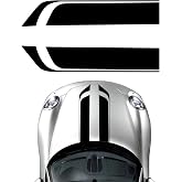 HQRNYP Car Hood Decal Sticker, Racing Stripes, Auto Hood Sport Style Stripe Graphics Decal, Auto Modified Decoration Automotive Side Body Racing Bumper Sticker Universal for Car SUV Truck (Black)