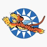 Flying Tigers Retro Squadrons Insignia Bumper Sticker Window Vinyl Decal 5"