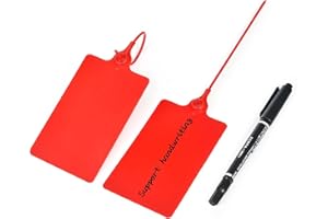 100 Pcs Plastic Tags Shipping Durable Tag Secutity Seals with Marker Pen Waterproof Blank Luggage Tag Sticker Labels for Pack