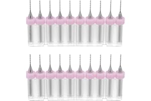 uxcell PCB Drill Bits 0.9mm Tungsten Carbide Rotary Tool Jewelry CNC Engraving Print Circuit Board Micro Drill Bits 1/8 Inch Shank 2 Set (20 Pcs)