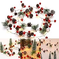 Ocosy Christmas String Light Creative Pinecone Bell Berries Decor Fairy String Light 20 LEDs String Light 6.56ft. Battery Powered (20Led)