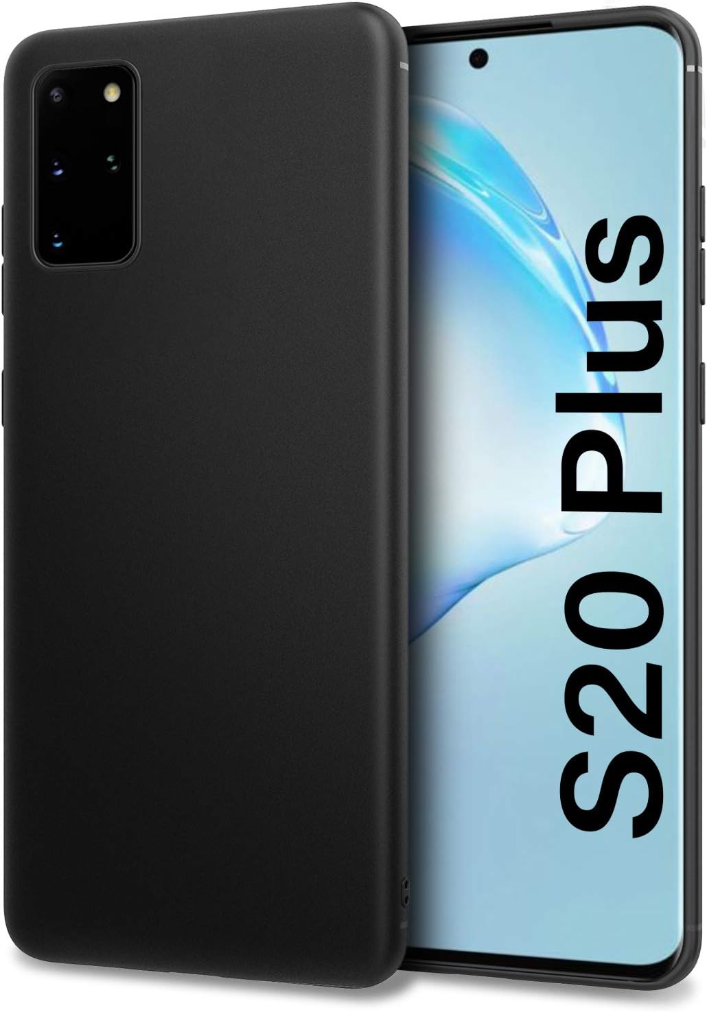 DiMiK for Samsung Galaxy S20 Plus Case, Ultra Thin Ultra Slim Fit Soft Silicone Matte Finish Flexible TPU Minimalist Phone Case Cover for Samsung Galaxy S20+ (6.7 inch) - Black
