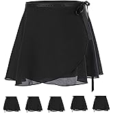 Baisdan 5pcs Ballet Skirts Women, Black Ballet Skirt Girls, Short Wrap Skirt, Dance Outfits for Women and Girls, 5Pack, One Size
