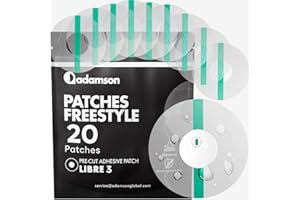 Freestyle 20 Libre 3 Sensor Covers Waterproof – Transparent, Long-Lasting, Easy to Apply and Remove, No Glue on Center, Non-I