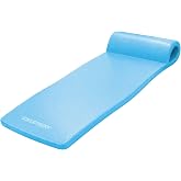 TRC Recreation Ultra Sunsation 2.5&rdquo; Thick Vinyl Coated Foam Swimming Pool Float Mat Adult Lounger with Built-in Roll Pillow