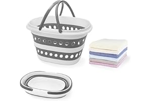 GODEREWILD Compact Collapsible Laundry Basket, Small Size Pop-Up Hamper Perfect for Bedroom Side,Bathroom,Travel, Not for Large Families, Foldable with Handle, Measures 16 x 12.5 x 9.5 In, (Gray)