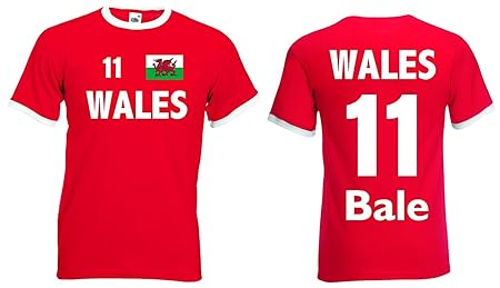 world-of-shirt Herren Retro T-Shirt Wales EM 2016 Bale Nr.11