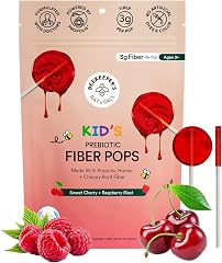 Beekeeper's Naturals Kids Prebiotic Fiber Lollipops, Honey & 3g Fiber, 15ct | Doctor Formulated Fiber Supplement, Supports Di