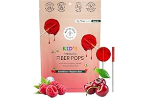 Kids Prebiotic Fiber Lollipops by Beekeeper's Naturals - Doctor Formulated Fiber Supplement, Supports Digestive Regularity, 3g of Fiber & Honey, Raspberry Blast & Sweet Cherry Variety Pack, 15 ct