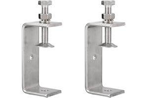 Awclub 2 Pack 304 Stainless Steel C Clamps with 85mm/3.35" Stable Wide Jaw Opening Tiger Clamp for Woodworking Welding Constr