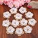 DECORA 12 Pieces Handmade Burlap Lace Rose Flowers with Pearl for Wedding Decoration and Craft Making