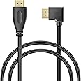 YACSEJAO 90 Degree HDMI Extension Cable 3Ft Gold Plated 270 Degree Angle 4K HDMI 1.4 Cable Supports Ethernet, 3D, 4K and Audio Return (Left Angle)