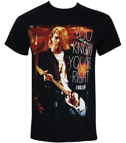 Kurt Cobain T Shirt Guitar Umpugged Live Photo Signature Official