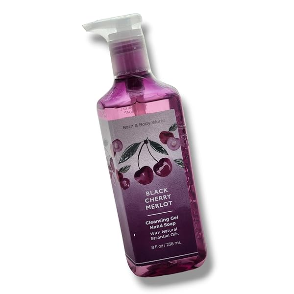 BAꞎH AПD BODY WORKS CLEANSING GEL HAND SOAP 8 FL OZ (PACKAGING MAY VARY) (BLACK CHERRY MERLOT)