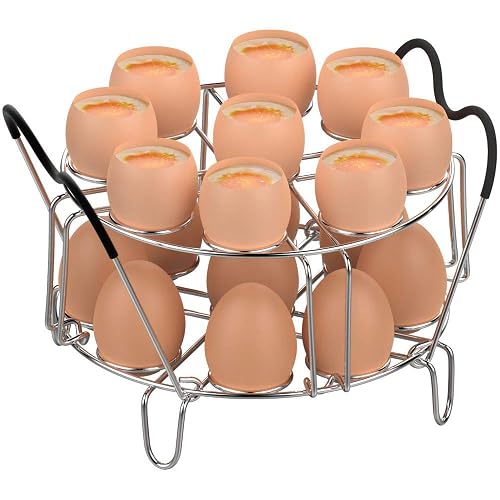 Instant Pot Stackable Egg Steamer Rack – Holds 18 Eggs, 304 Stainless Steel, Fits 6qt & 8qt Pressure Cookers