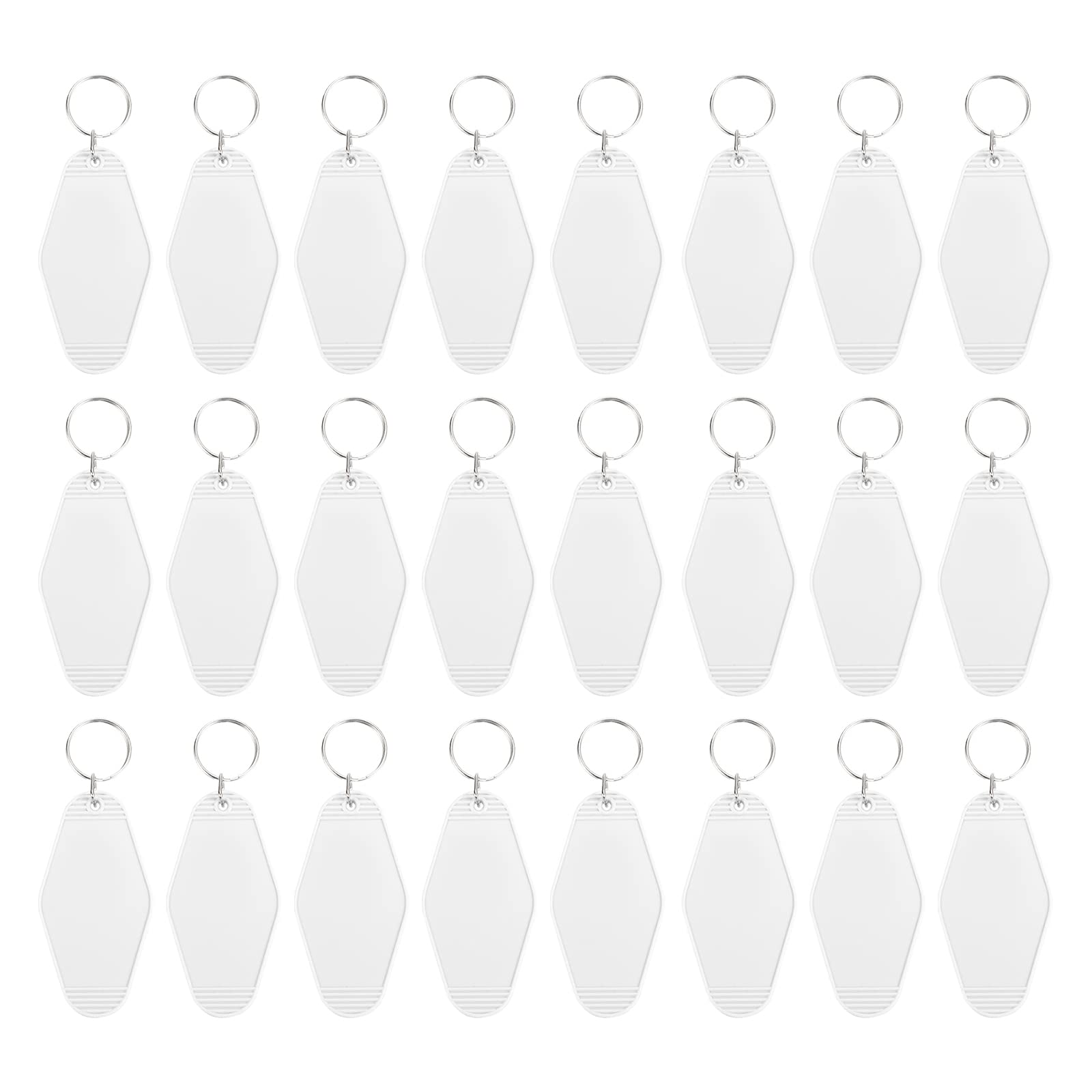 PATIKIL Vintage Motel Keychain, 24 Pack Blank Hotel Keychains Rhombus Retro Key Tag for DIY Crafts Ornament Backpack Luggage Labels Tags, White