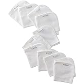 Butterblu River 10-Pack Baby Terry Washcloths 100% Organic Cotton Absorbent for Baby and Toddler Boys & Girls, White, One Size