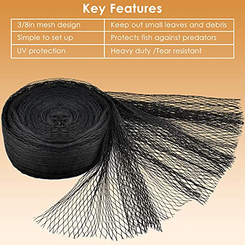 PACETAP Pond Netting Kit 10 x 10 Ft,Pond Netting for Leaves,Koi Pond Cover,Heavy Duty Koi Pond