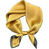 Aufeel Women's 100% Pure Mulberry Silk Small Square Scarf - Neckerchief Women - Silk Headscarf - 21" x 21"