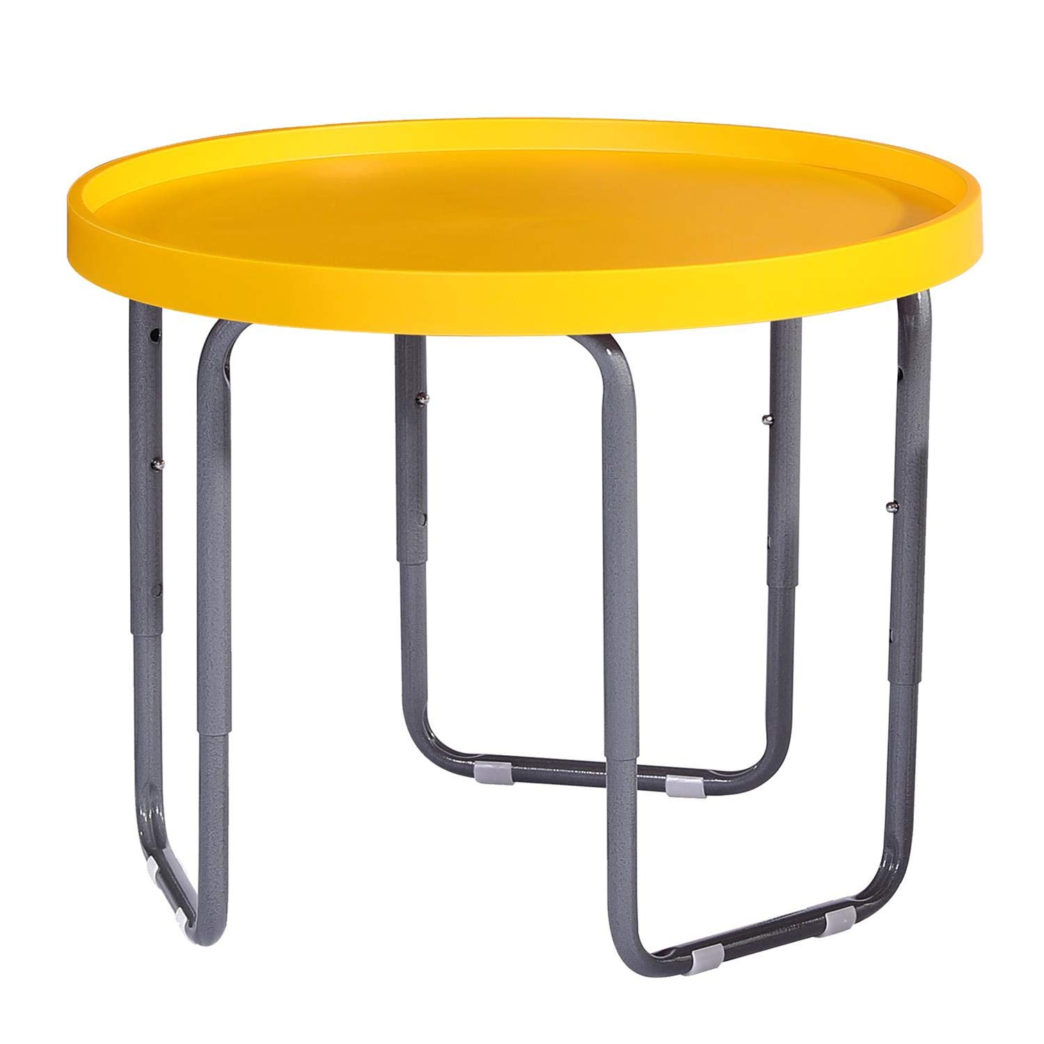 Tufff Spot Children's Round Utility Mixing Play Tray Table - YELLOW (60cm Dia) with Height Adjustable Stand.