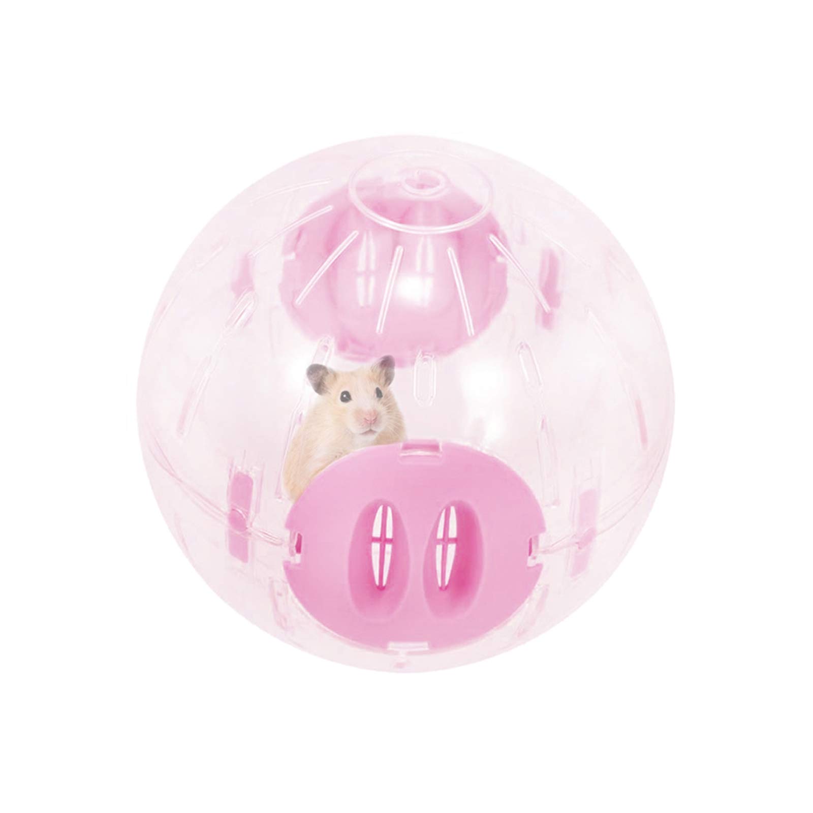 Andiker Hamster Running Wheel, Upgrated Small Pet Plastic Jogging Exercise Toy, Hamster Running Ball Relieves Boredom and Increases Activity for Golden Silk Shih Tzu Bear, Syrian Hamsters (16cm, Pink)