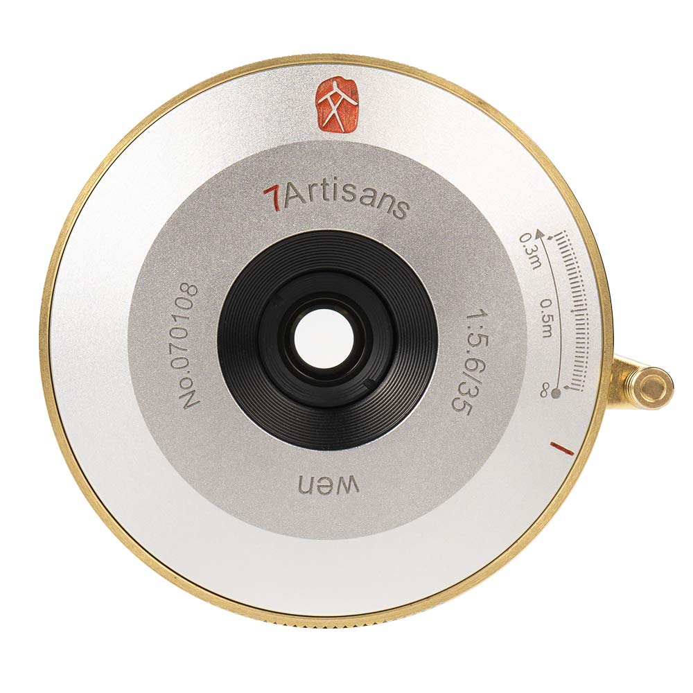 7artisans 35mm f5.6 Full Frame Format Manual Focus Len Compatible with Leica M-Mount for Leica M,M10,M240M-P240,M-TYP246,M-P,M 262,M7(Black Silver)