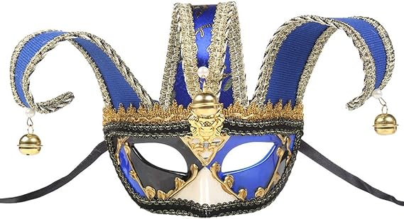 Bestoyard Venitien Demi Visage Masque Jolly Jester Masque Carnaval Masque De Deguisement Masque De Boule De Mascarade Fancy Dress Up Bleu Amazon Fr Vetements Et Accessoires
