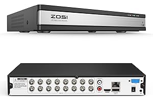 ZOSI H.265+ 1080P FHD 16 Channel DVR for Home Security Camera System with AI Human Vehicle Detection, Hybrid 4-in-1(Analog/AHD/TVI/CVI) Surveillance CCTV DVR Recorder, Remote Access, Email Alarm
