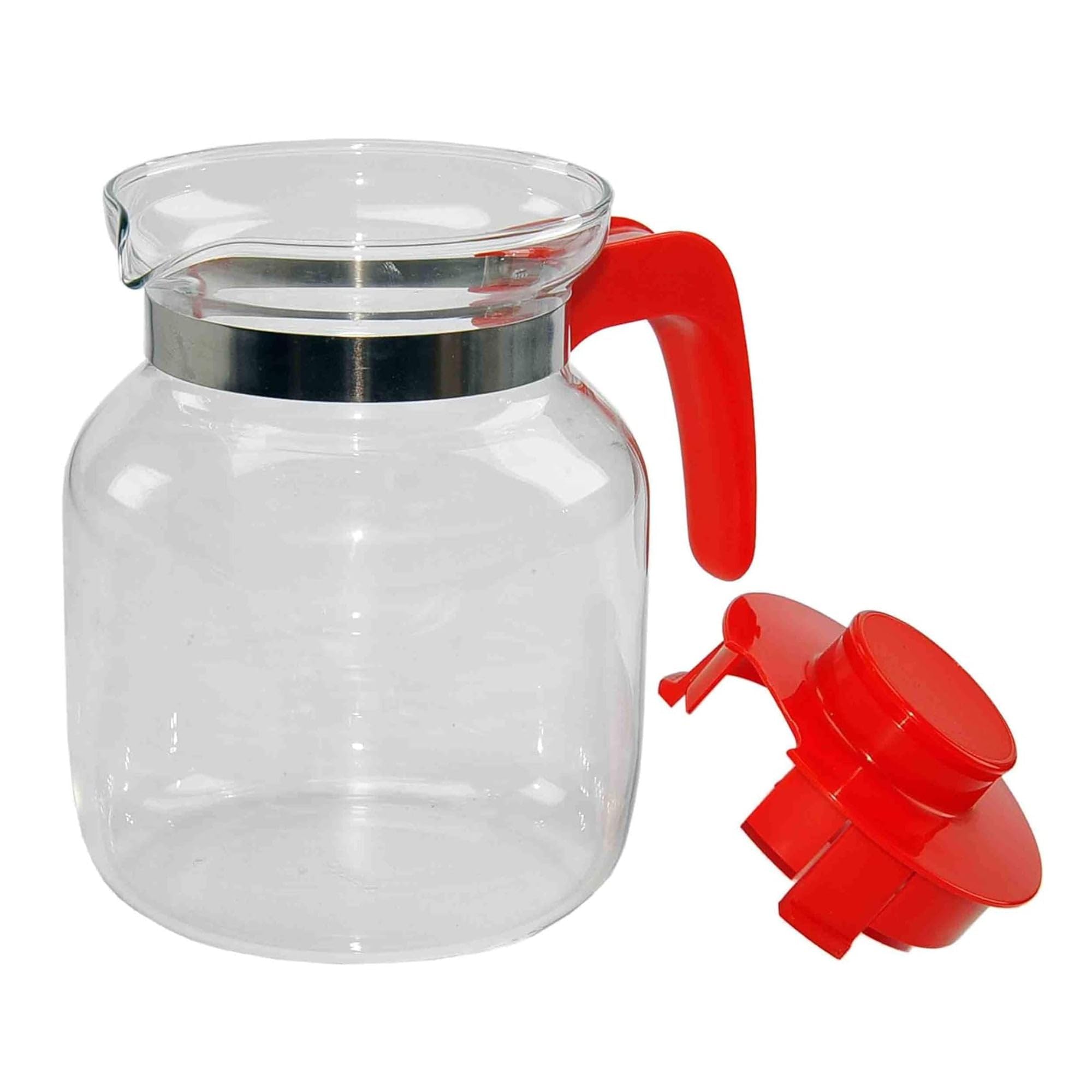 Pyrex Classic Tall Glass Jug with Red Handle, 1.25 Litres