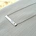 GlitterLounge Horizontal Bar Pendant Necklace .925 Sterling Silver CZ Silver Link Chain 16
