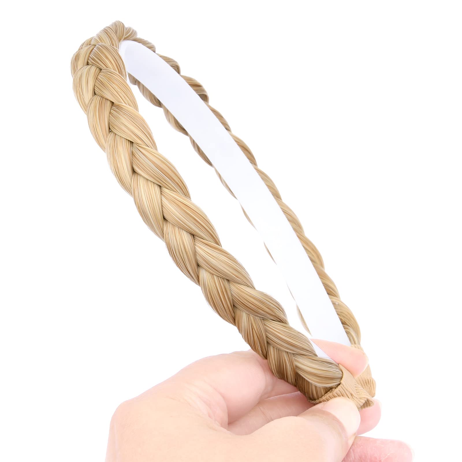 BOBIYA Synthetic Hair Plaited Headband Braid Braided With Teeth Plait Hair Headband With Teeth (Honey Blonde)