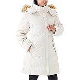 PUREPEAR Women's Long Thicken Puffer Jacket Warm Coat with Faux Fur Removable Hood