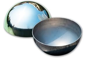 Koiugayk Diameter 15cm/6 inch Hollow Hemisphere Ball Gazing Ball Half for Outdoor Decoration Shopping Mall Decor Wall Decorated (Silver)