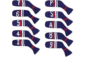 Scott Edward 10Pcs Golf Iron Headcover Set Washable & Durable Adorable Socks Shape Golf Club Irons Head Protector,Numbers fro