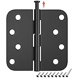 HOSOM 18 Pack Rounded Door Hinges 4 Inch