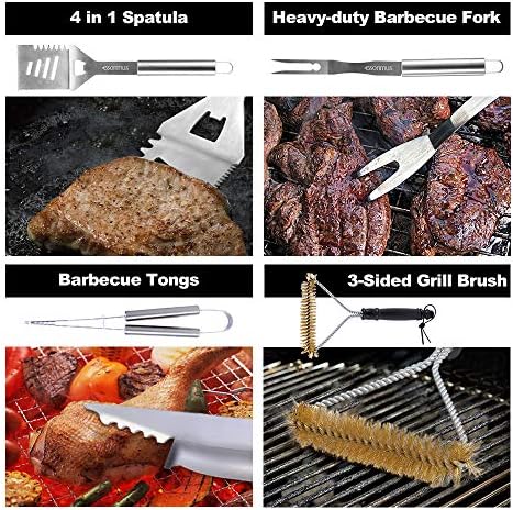 esonmus Kit Barbecue,7 Pcs Ensemble Ustensiles Barbecue en Acier Inoxydable avec Mallette,pour Grillade,Jardin Extérieur,Randonnée et Voyage,Idéal Cadeaux pour Homme Papa - Mes Grillades esonmus Kit Barbecue,7 Pcs Ensemble Ustensiles Barbecue en Acier Inoxydable avec Mallette,pour Grillade,Jardin Extérieur,Randonnée et Voyage,Idéal Cadeaux pour Homme Papa