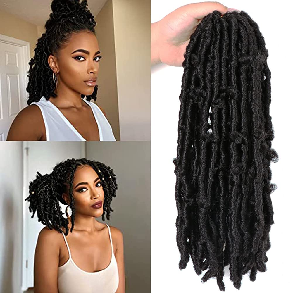 12inches Butterfly Locs Crochet Hair 7 Packs Soft Faux Locs Crochet Braids Pre looped Distressed Locs Crochet Dreadlocks Synthetic Hair Extensions for Black Women