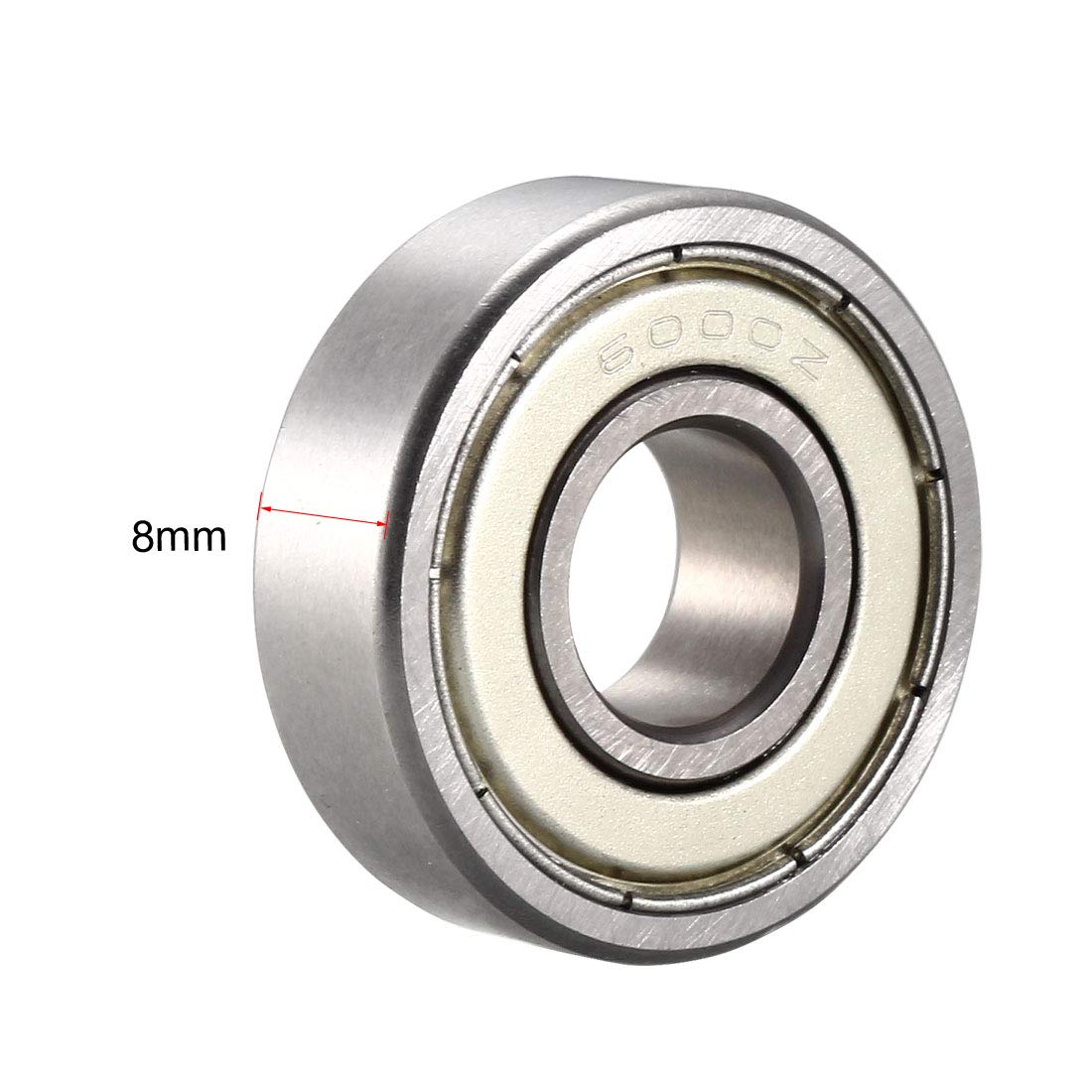 sourcing map 6000ZZ Deep Groove Ball Bearing 10x26x8mm Double Shielded Chrome Steel Bearings 5 Pack, 10mmx26mmx8mm - Image 4