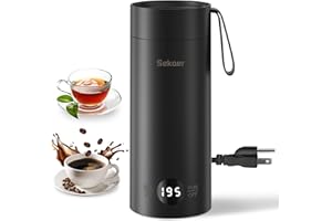 Sekaer Small Travel Portable Electric Kettle, Mini Tea Kettle Hot Water Boiler, 0.5L & 500Watts, with 4 Variable Presets and 304 Stainless Steel, SKE-850B