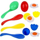 LovesTown Egg Spoon Race Game Set for Outdoor Yard Party Favors, Wooden | Balance Relay Games for Kids &amp;, Family Activity Carnival Birthday Granny Pants, Yard Limbo Field Day Party Game