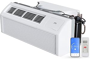 COOPER & HUNTER Cooper&Hunter 15,000 BTU PTAC Packaged Terminal Air Conditioner with Heat Pump and 3.5 kW Electric Heater Including Wireless Smart Kit, Remote Controller, and a Power Cord