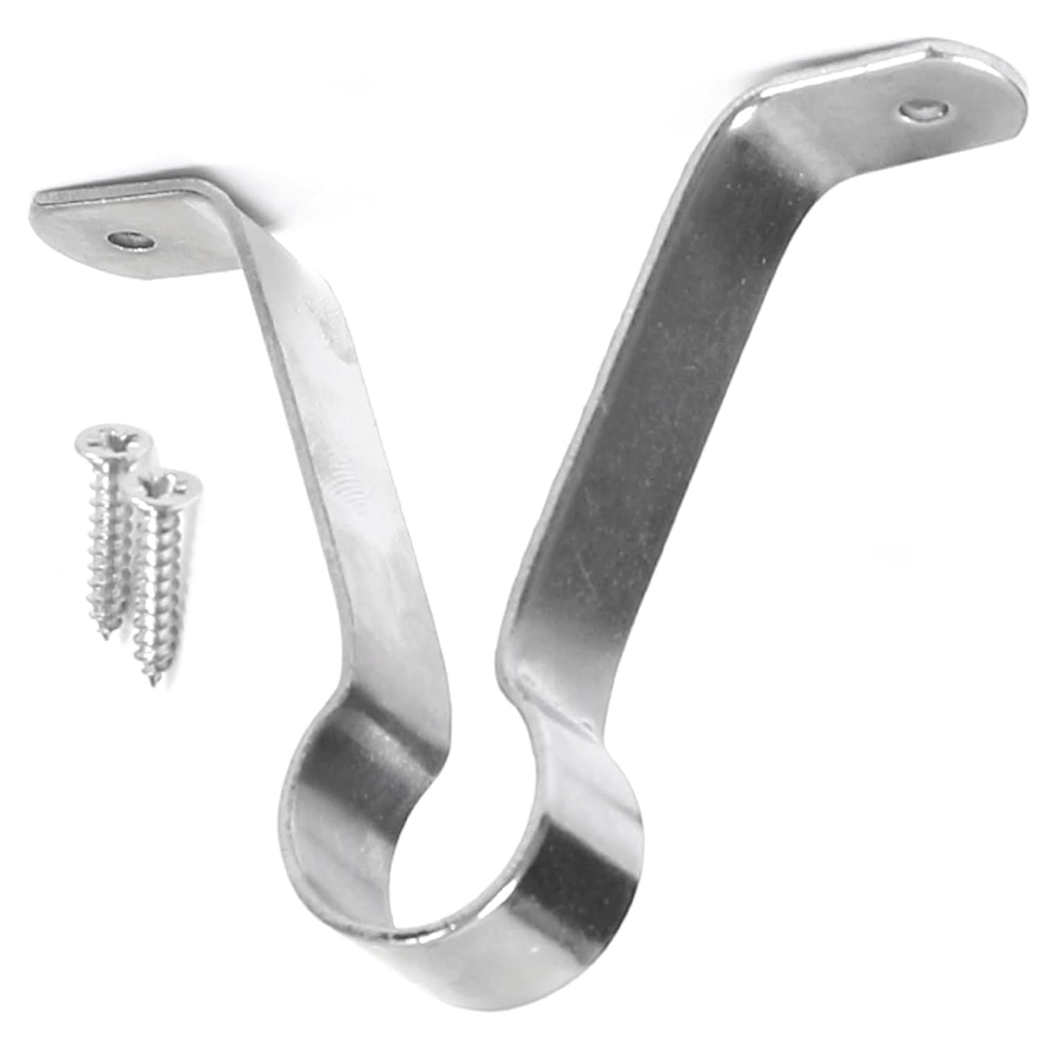 4x Chrome Wardrobe Rail Brackets Clothes Hanging Rod Supports